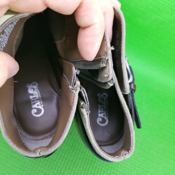 ✅Carlos Santana HARVEST Side Zip Heeled Western Ankle Booties Womens 7.5M Buckle - Picture 6 of 10